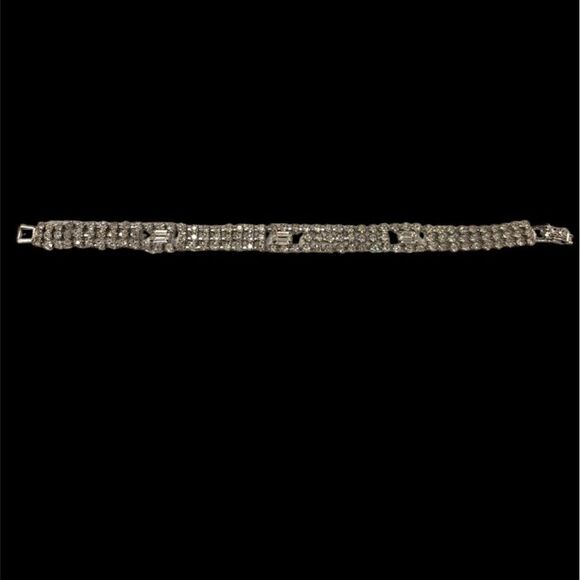 Weiss Signed Clear Rhinestone Bracelet Signed 7” Glam - Picture 1 of 4